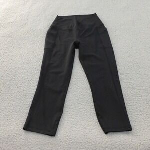 Spyder Active Leggings Womens Medium Black Capris High Waist Side Pockets